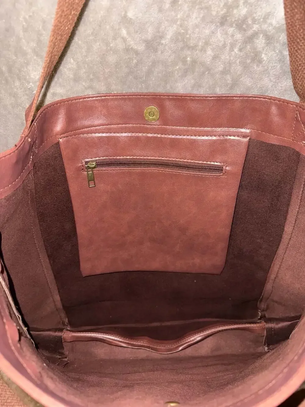 Vintage Style Oil-Wax PU Leather Shoulder Tote Bag